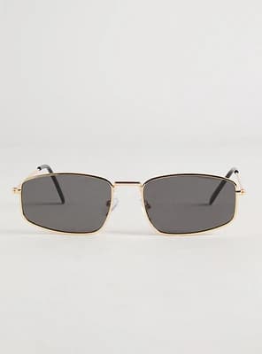 Rectangular Smoke Lens Sunglasses