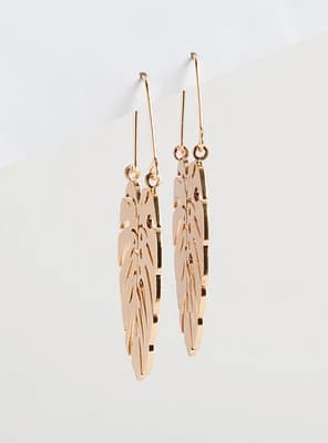 Palm Leaf Statement Earring