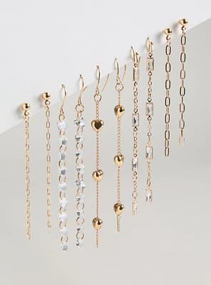 Stone Heart Liner Earring Set