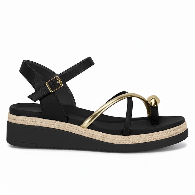FAELA Black Faux Leather