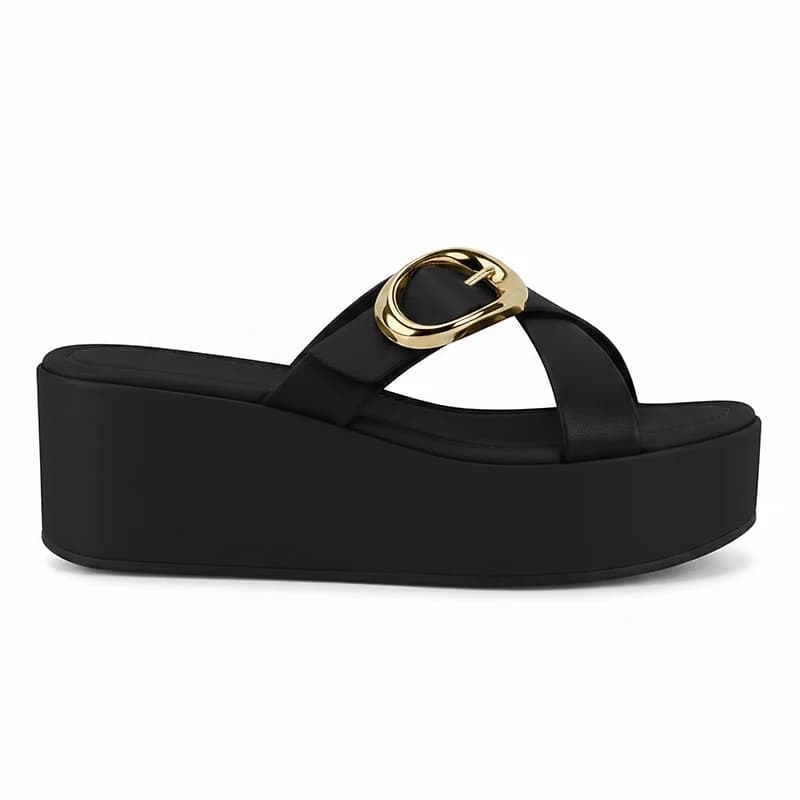 DALENA Black Faux Leather