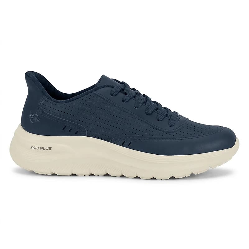 IBRAHIM Navy Faux Leather