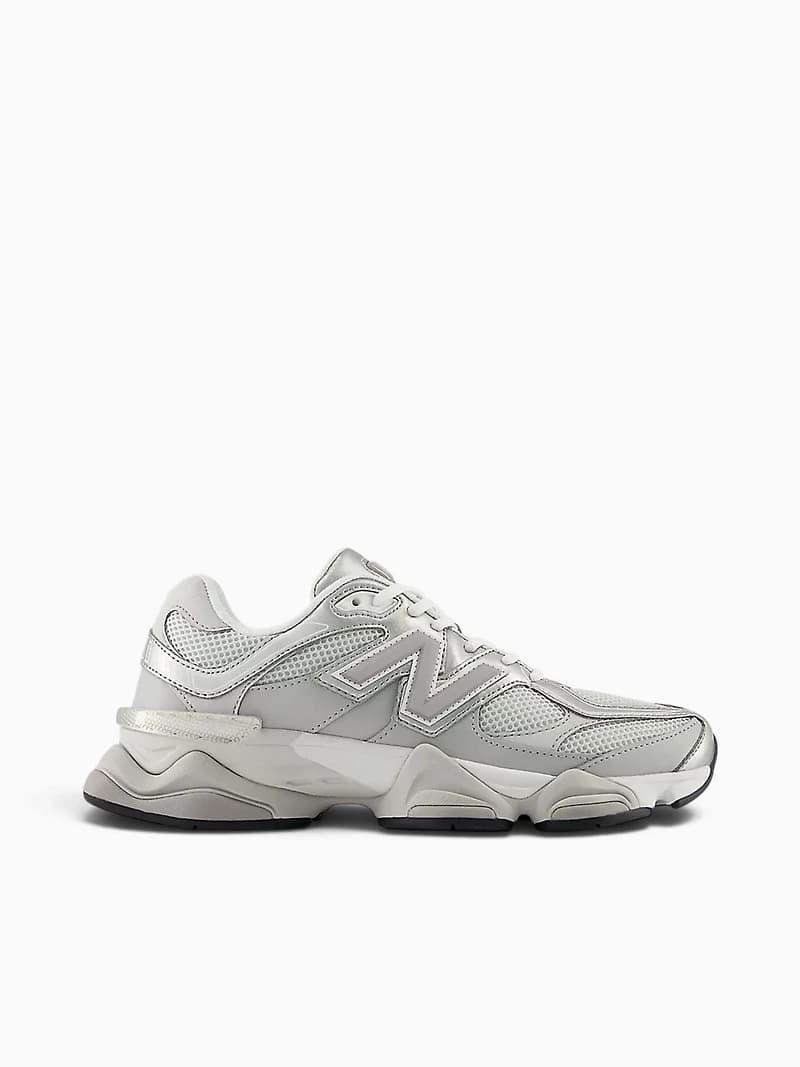 9060 Silver Metallic Leather Mesh
