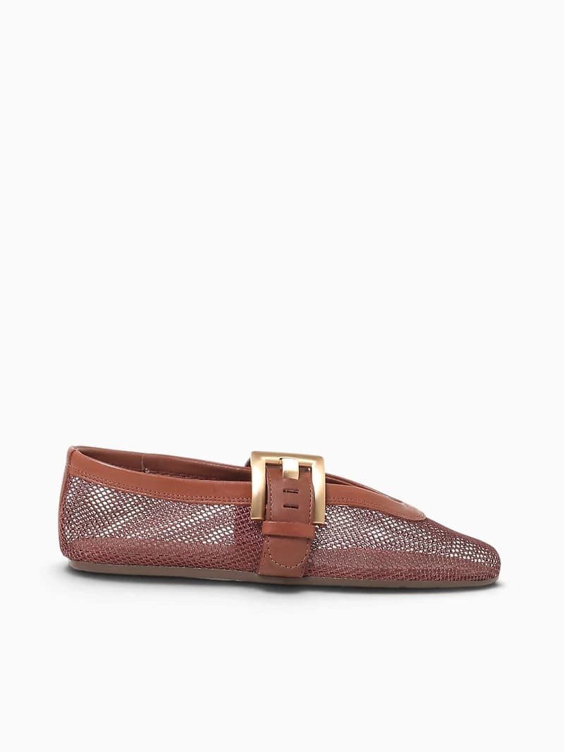 Marcela Cocoa Brown Mesh soft leather