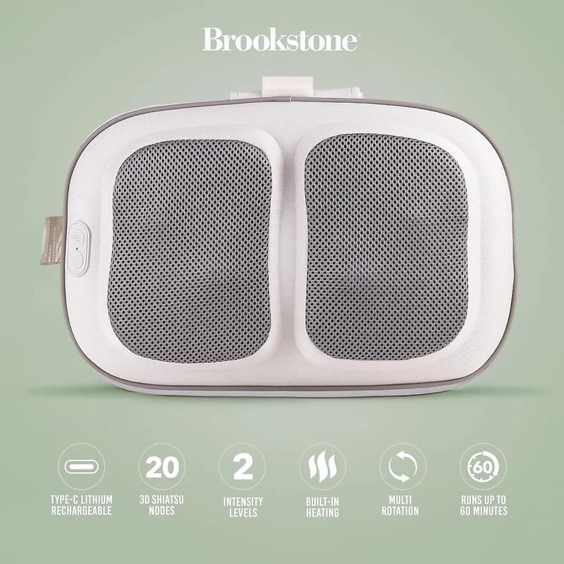 BROOKSTONE HEATED & SHIATSU BACK MASSAGER