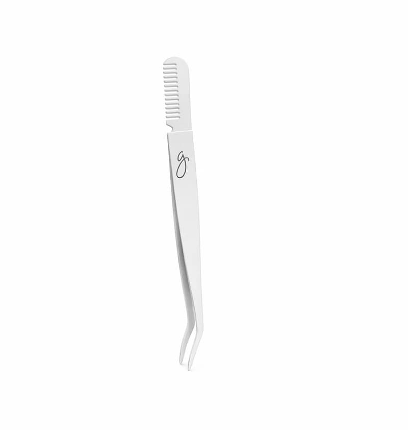 Lash Applicator White Tweezers – Boot / L Shape